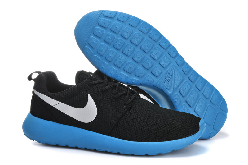 Nike Roshe Running Chaussures Hommes Blanc Bleu Noir